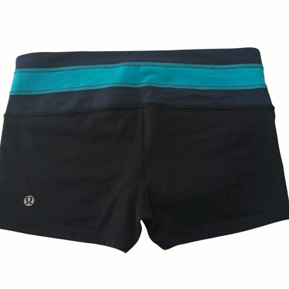 Lululemon black- teal ,boogie shorts Women's size Small, Athletic, - Picture 1 of 8